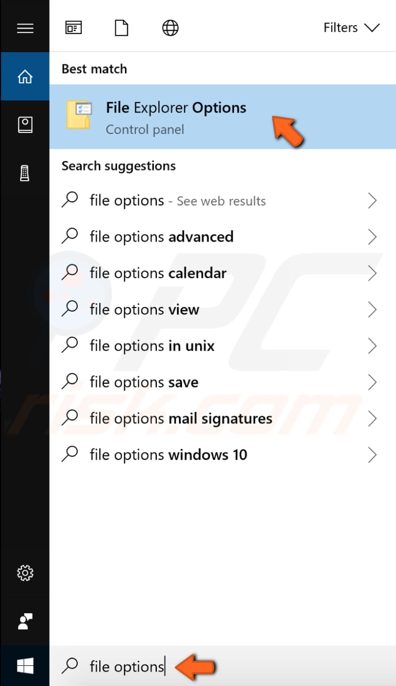 disabilitare le miniature utilizzando le opzioni di Esplora file passaggio 1