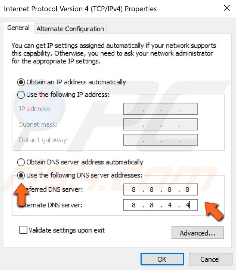 usa google dns passaggio 5