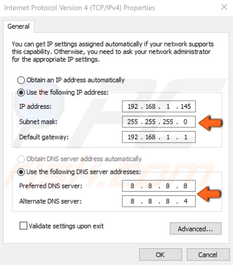 imposta il tuo indirizzo IP manualmente 5