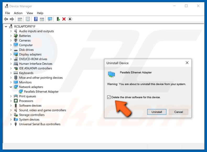 disinstallare il driver dell'adattatore wireless passaggio 3