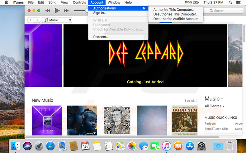 itunes revoca dell'autorizzazione macbook