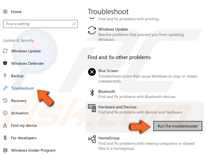 eseguire lo strumento di risoluzione dei problemi di Windows passaggio 2