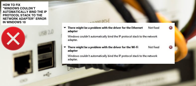 Windows non è stato in grado di associare automaticamente lo stack del protocollo IP alla scheda di rete