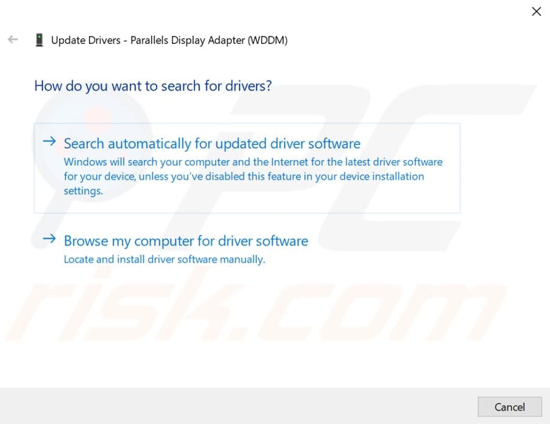 reinstallare i driver passaggio 5