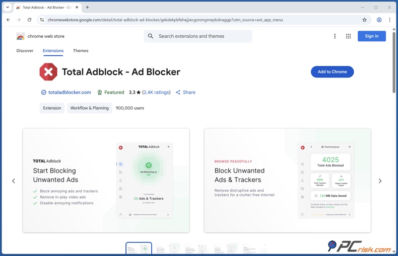 Total AdBlock Chrome estensione