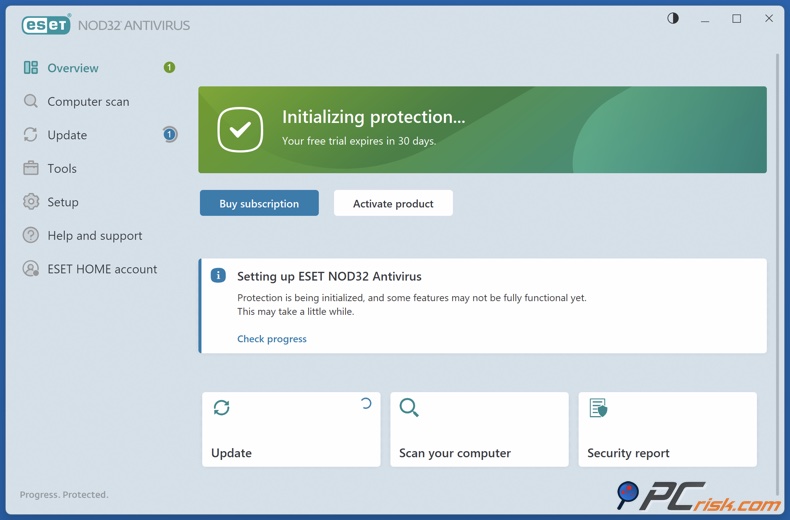 Dashboard di ESET