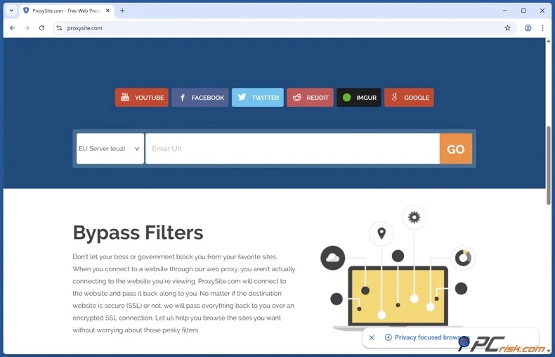 Homepage del sito proxy