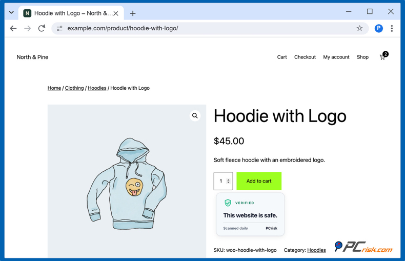 Badge di fiducia nella pagina prodotto di WooCommerce