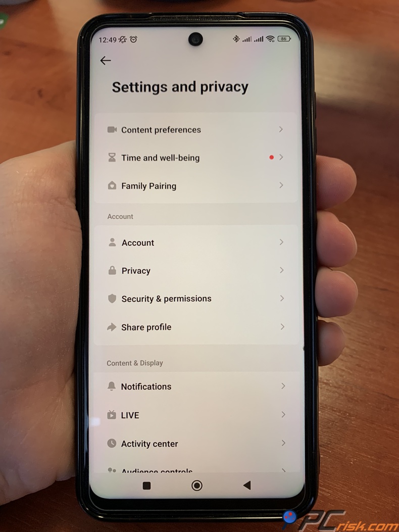 Impostazioni e privacy di TikTok