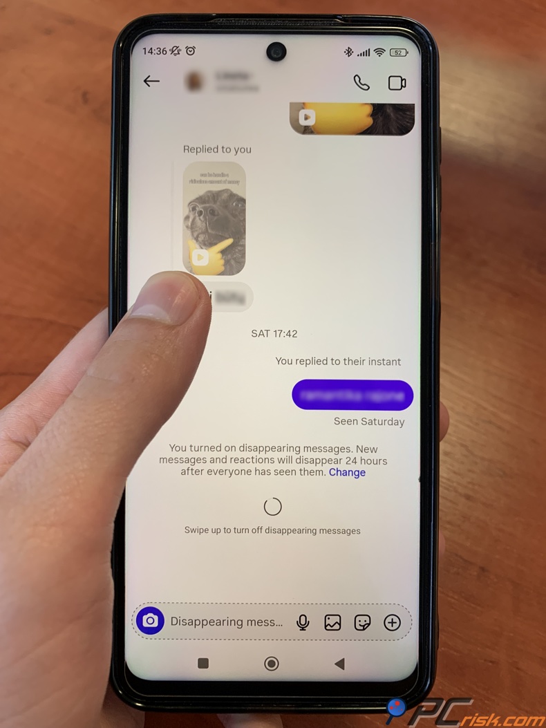 Disattivare i messaggi che scompaiono di Instagram