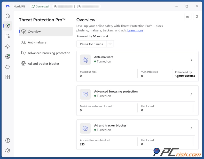 Abilita NordVPN Threat Protection