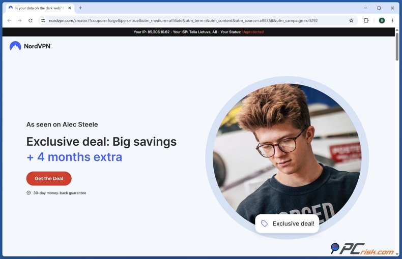 Offerta NordVPN Alec Steele