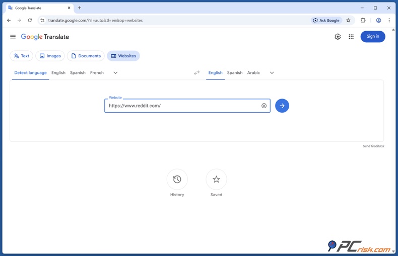 Accedere a un sito web tramite Google Traduttore