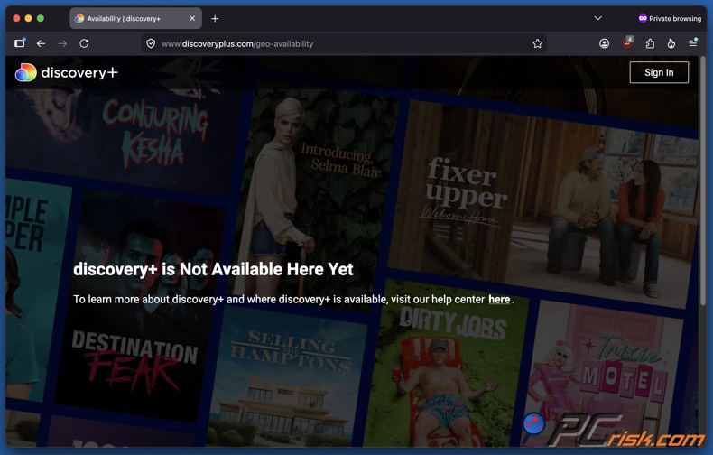 Discovery plus non disponibile