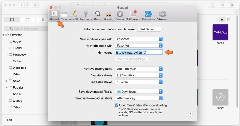 Come rimuovere browser hijacker da Safari 3