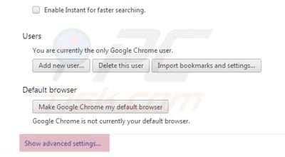 Google Chrome  impostazioni avanzate