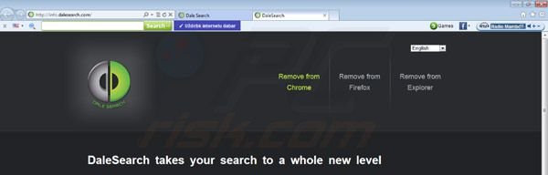 Dalesearch virus (dalesearch.com dirottatore del browser)