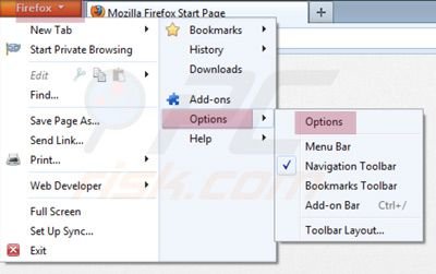 Mozilla FireFox Opzioni