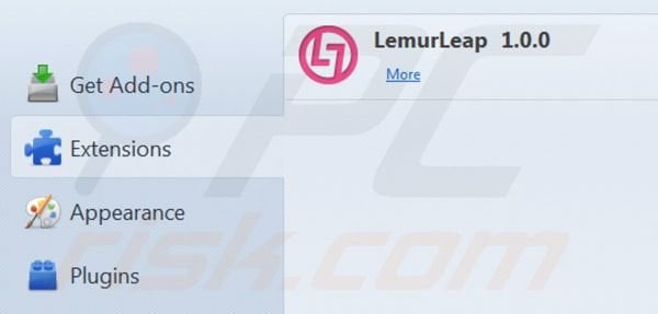 LemurLeap rimozione da Mozilla FireFox