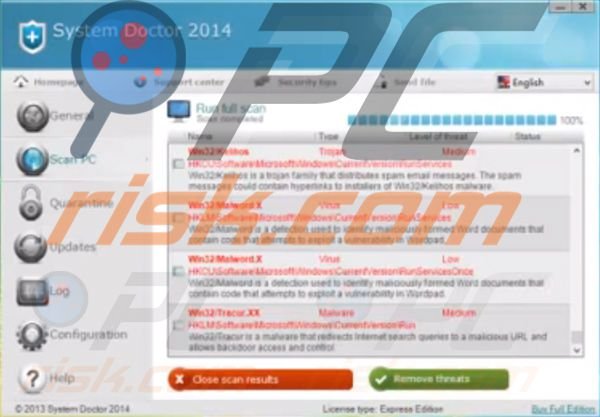 System Doctor 2014 falsa scansione di sicurezza