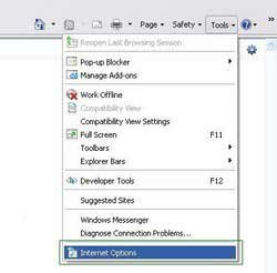 internet explorer internet options