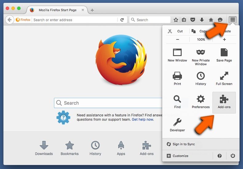 accesso ai componenti aggiuntivi di mozilla firefox