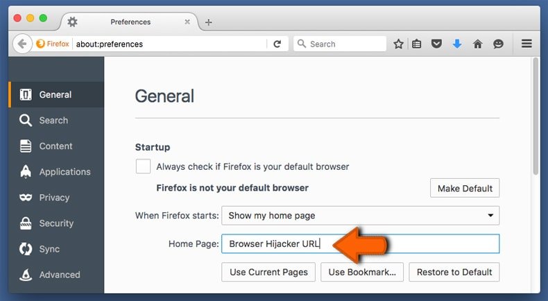 Cambia la tua home page in mozilla firefox 