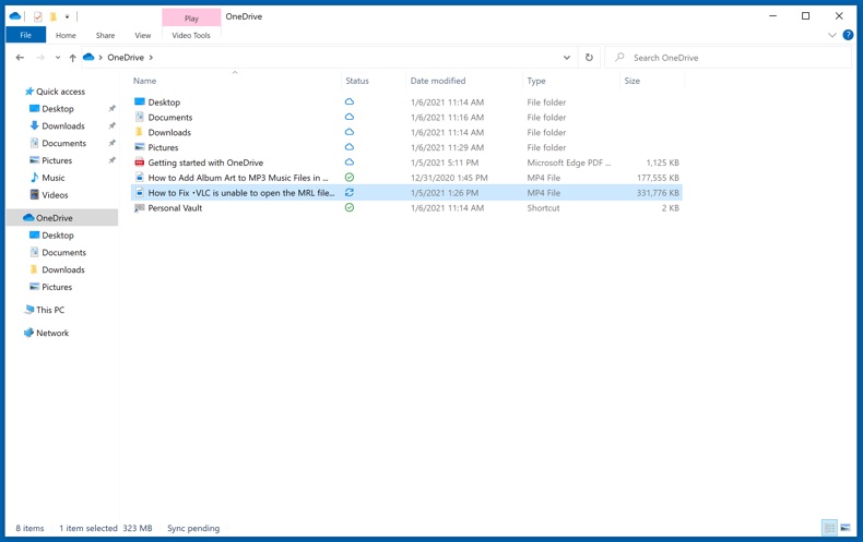 Stati dei file nella cartella OneDrive