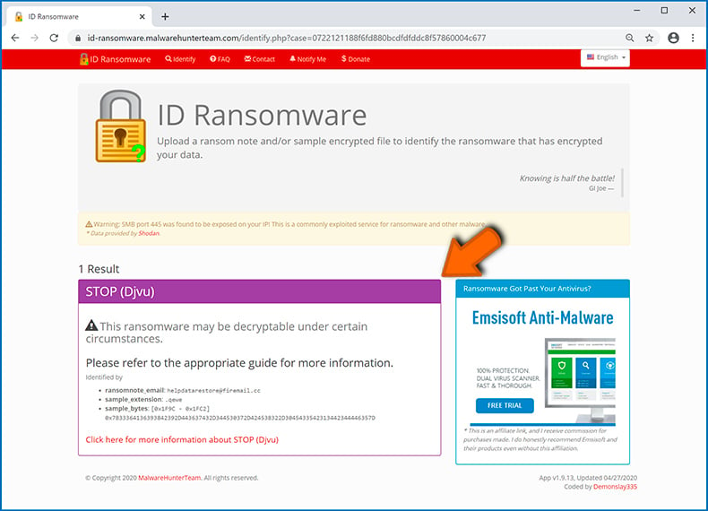 Identificare l'infezione di tipo ransomware (passaggio 4)