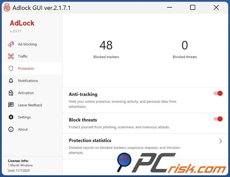AdLock protezione anti-tracciamento