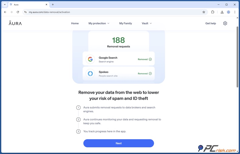 Aura Servizio di rimozione dei broker di dati