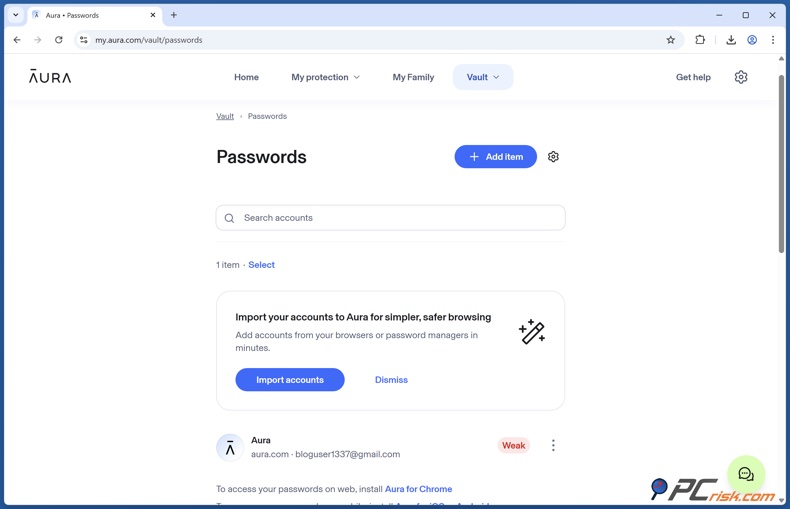 Aura gestore di password