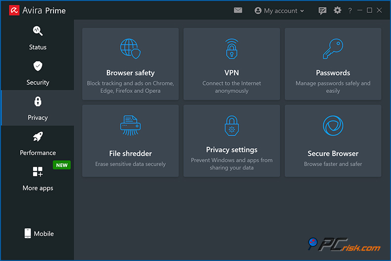 avira strumenti per la privacy