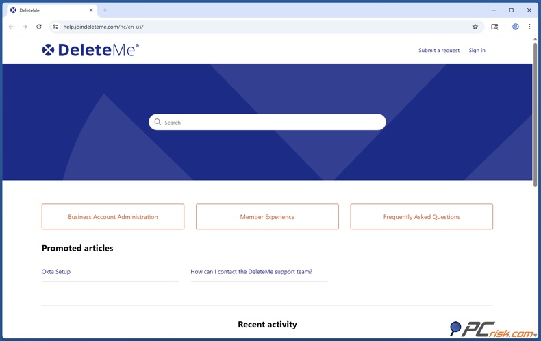 DeleteMe Centro assistenza