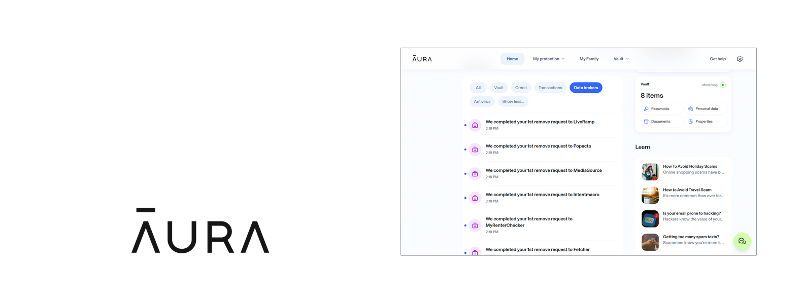 Aura intestazione del servizio di rimozione dei dati
