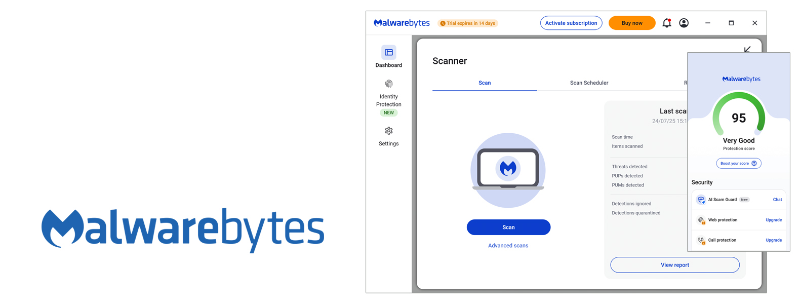 Malwarebytes intestazione dell'antivirus principale