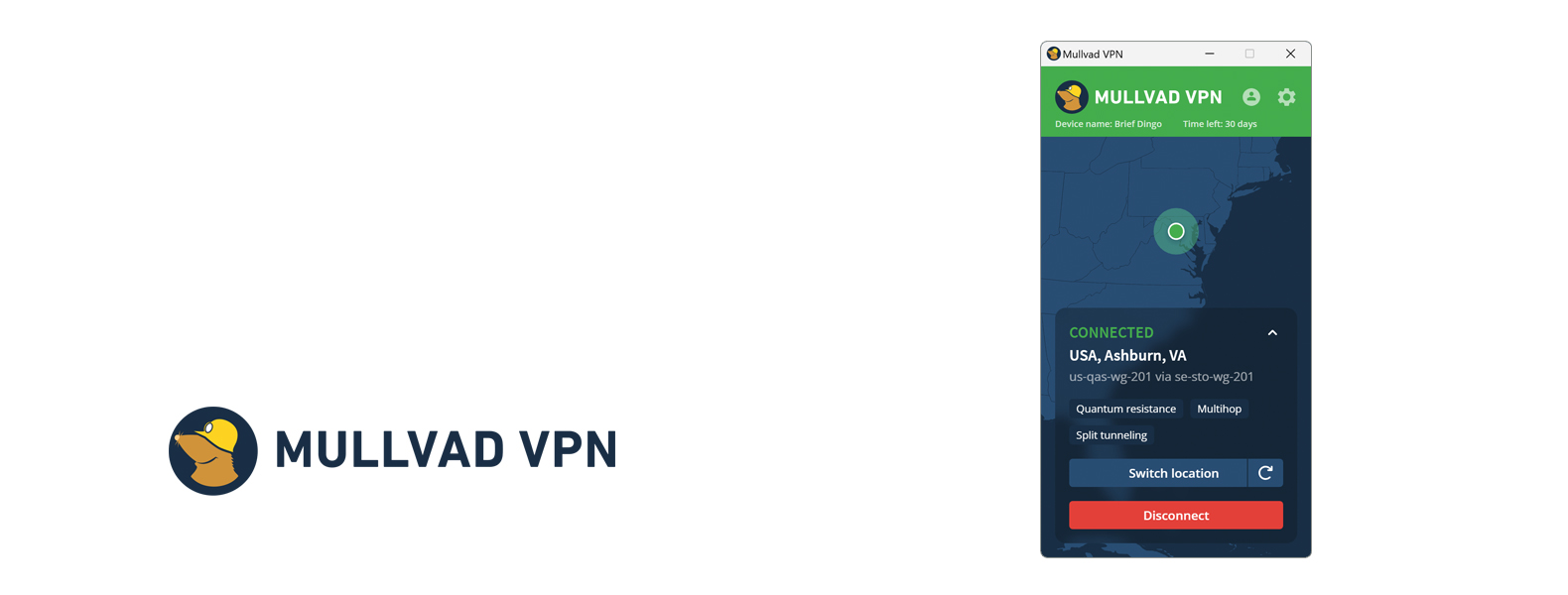 Mullvad intestazione VPN superiore