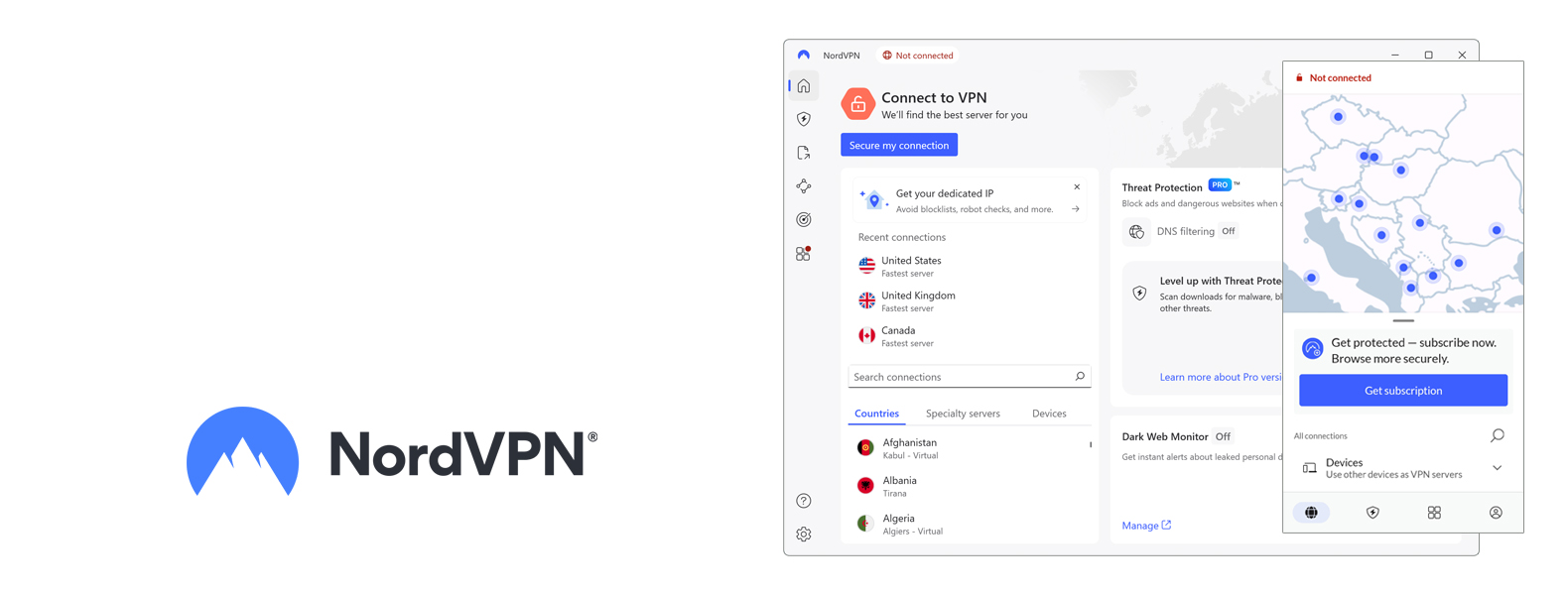NordVPN intestazione dell'antivirus principale