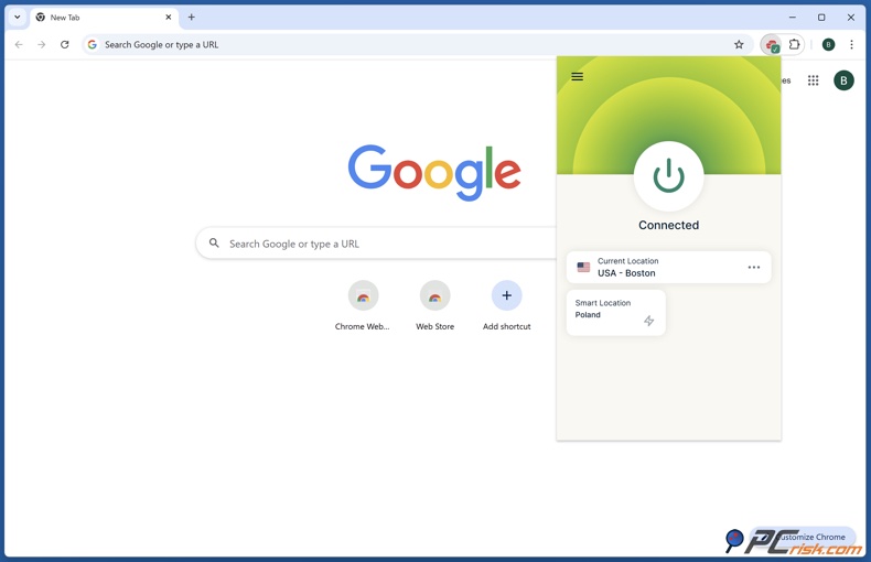ExpressVPN estensione del browser per Chrome
