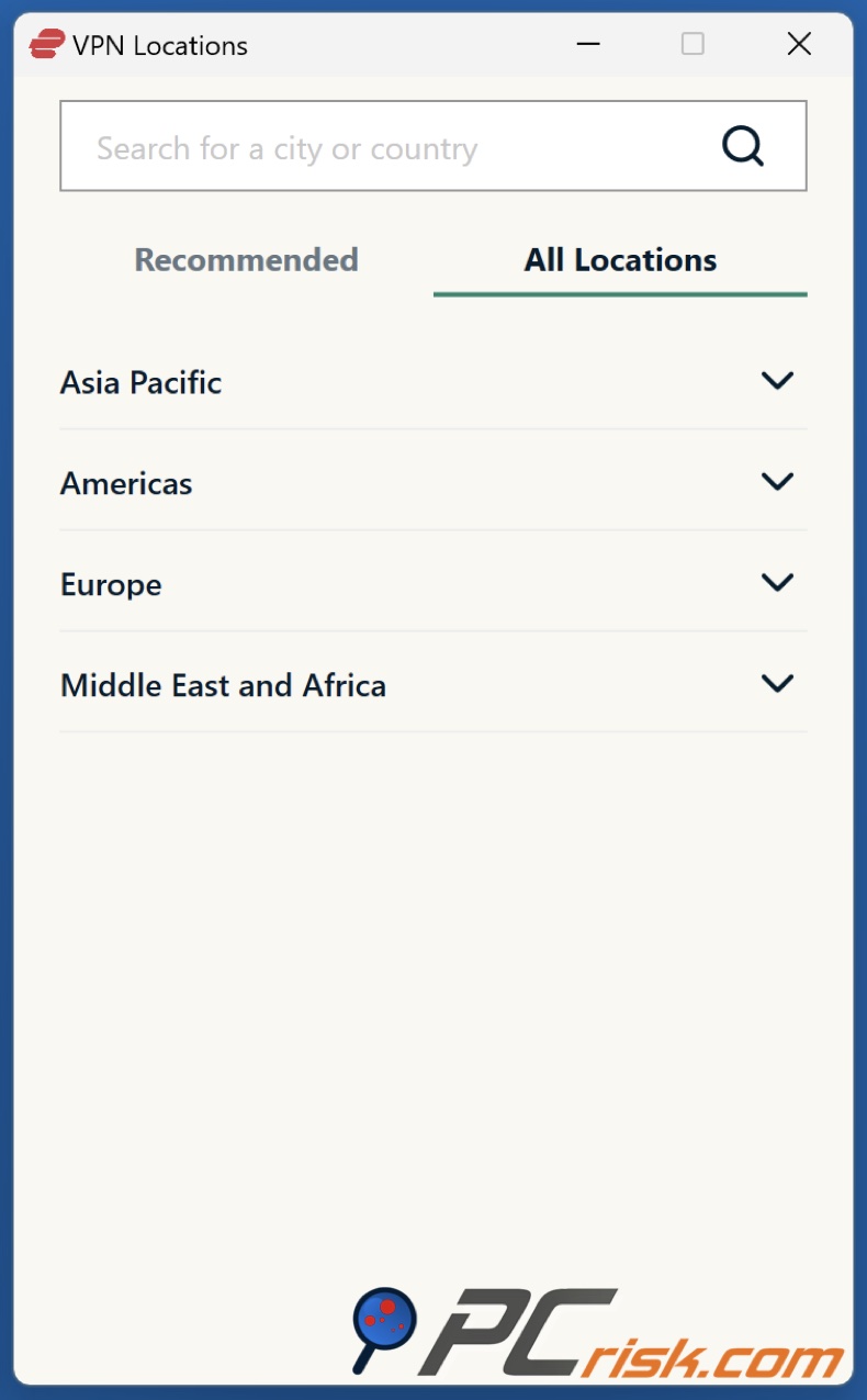 ExpressVPN Posizioni dei server