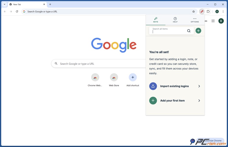 ExpressVPN Gestione password Keys