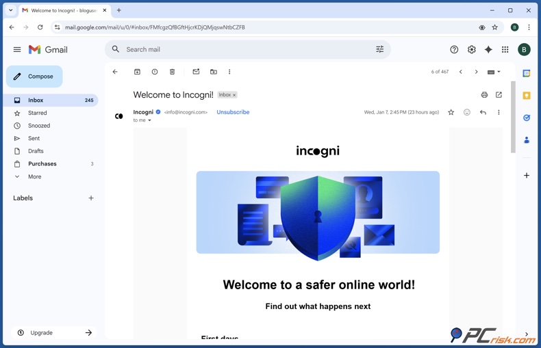 Incogni Aggiornamenti via e-mail