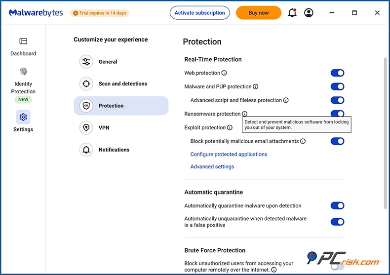 malwarebytes ransomware protezione