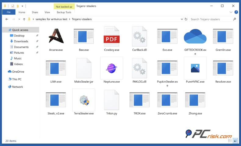 mcafee test interno sul malware