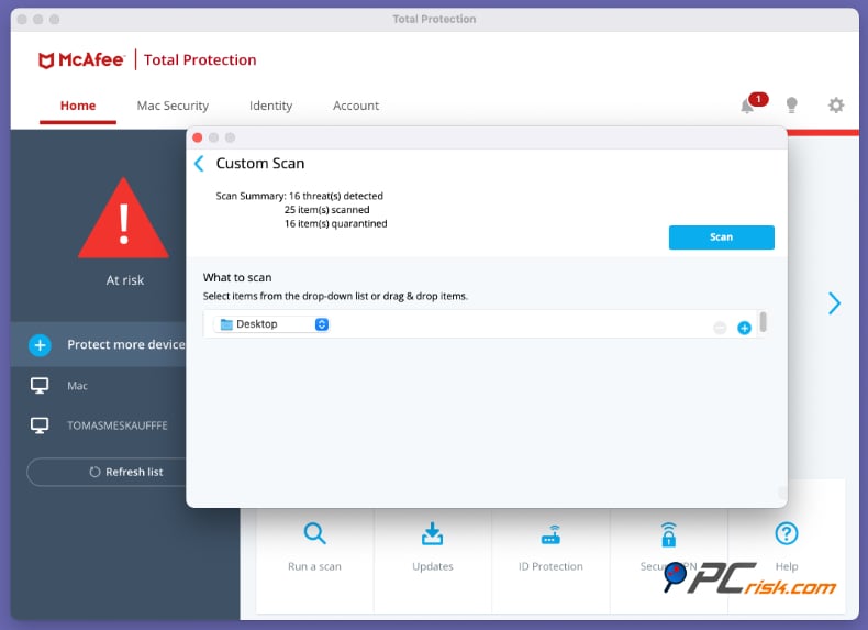 mcafee mac tassi di rilevamento della versione