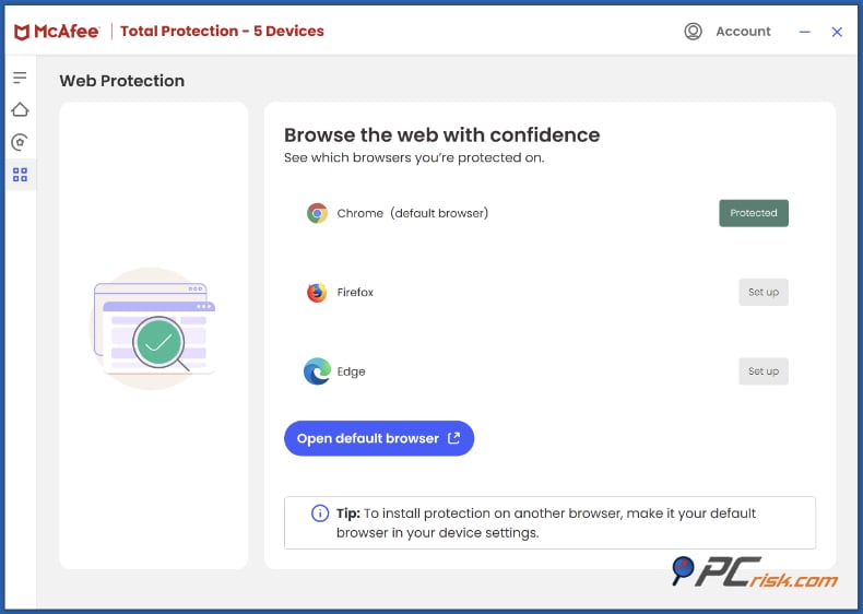 mcafee protezione web