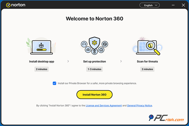 Norton 360 Deluxe Installare il programma di installazione