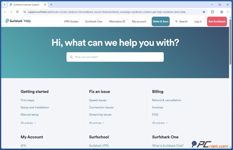 Surfshark VPN Centro assistenza