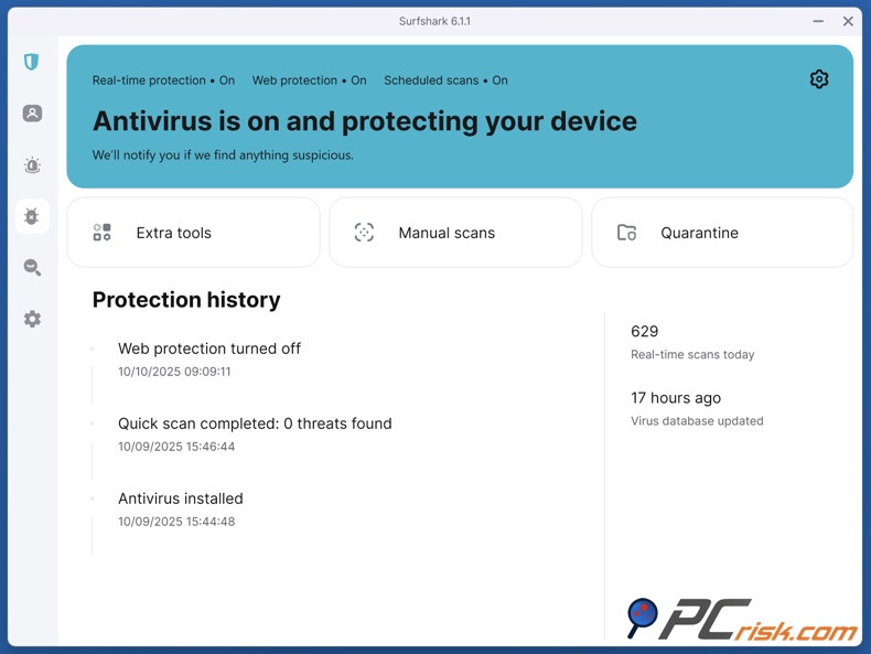 Surfshark Antivirus protezione