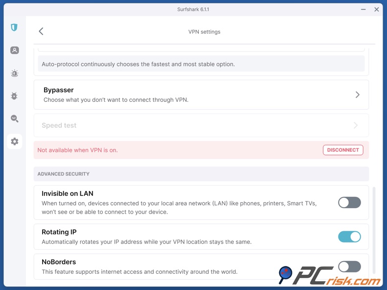 Surfshark IP Rotatore
